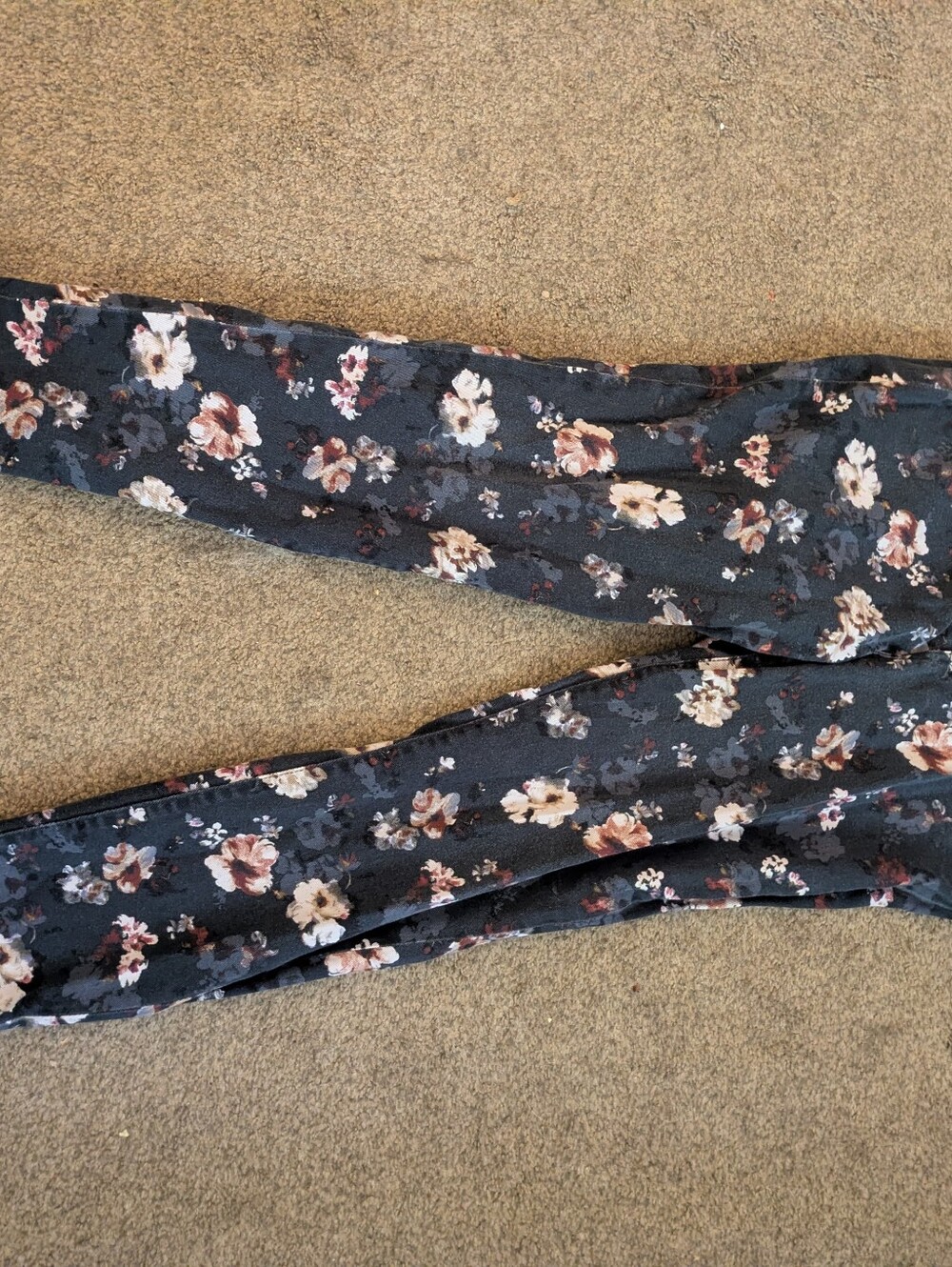 Floral Print Dark Gray Jeans